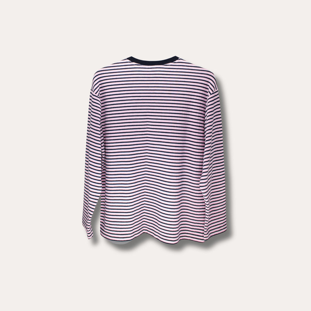 AskyxHuman Fine Knit Long Sleeve | Blush & Navy