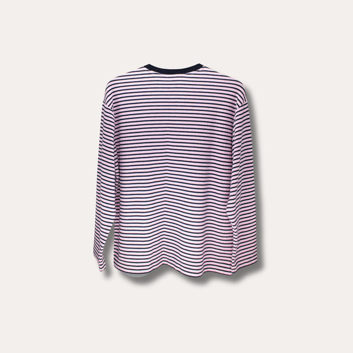 AskyxHuman Fine Knit Long Sleeve | Blush & Navy