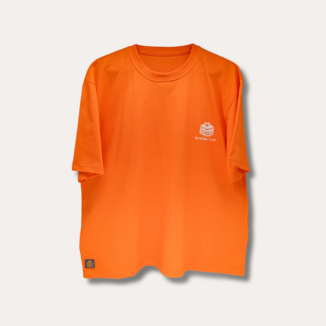 AskyxHuman | Barkday Club T-Shirt | Vibrant Orange