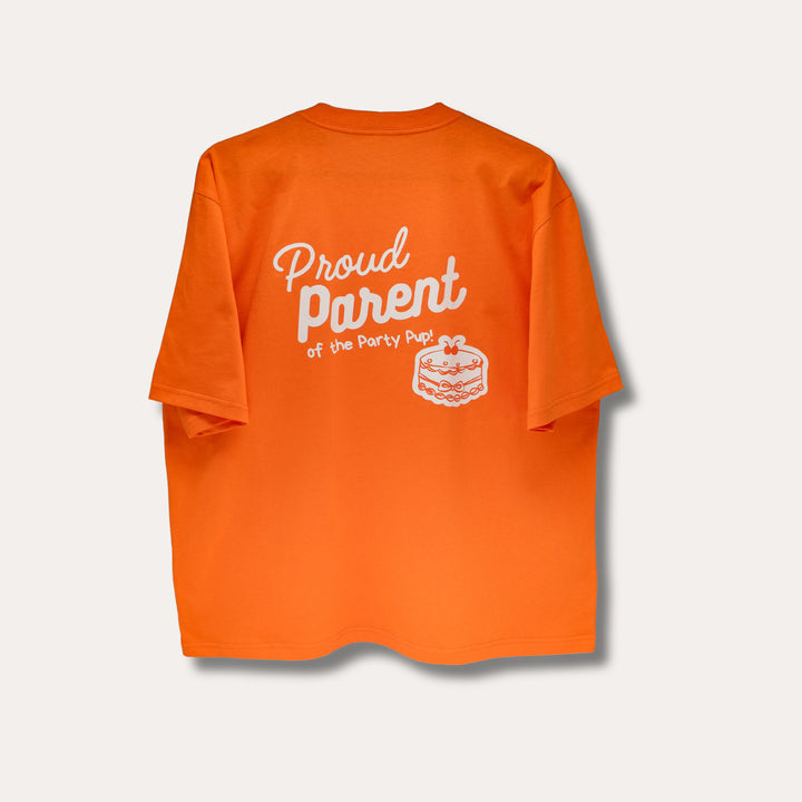 AskyxHuman | Barkday Club T-Shirt | Vibrant Orange