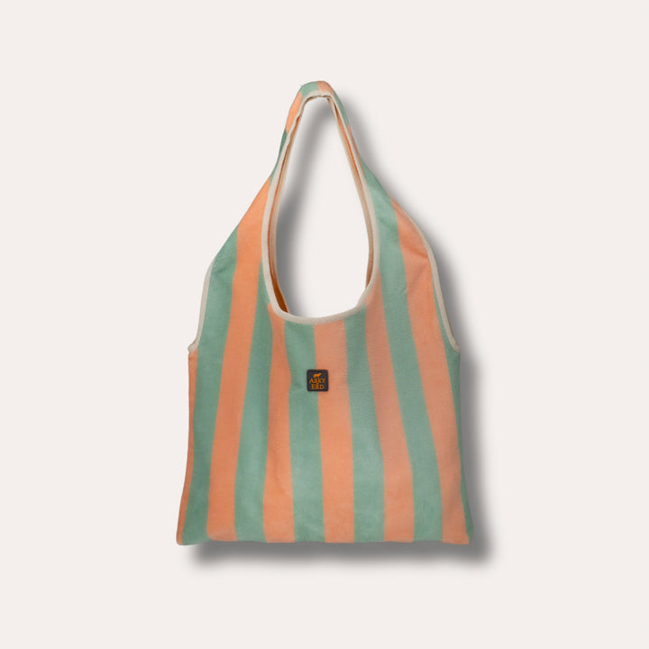Soft Rituals | Daily Tote | Seafoam & Salmon Stripe