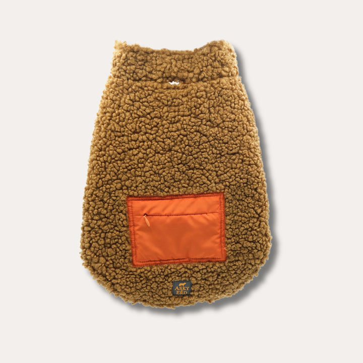 Zippered Sherpa Vest | Caramel Cloud