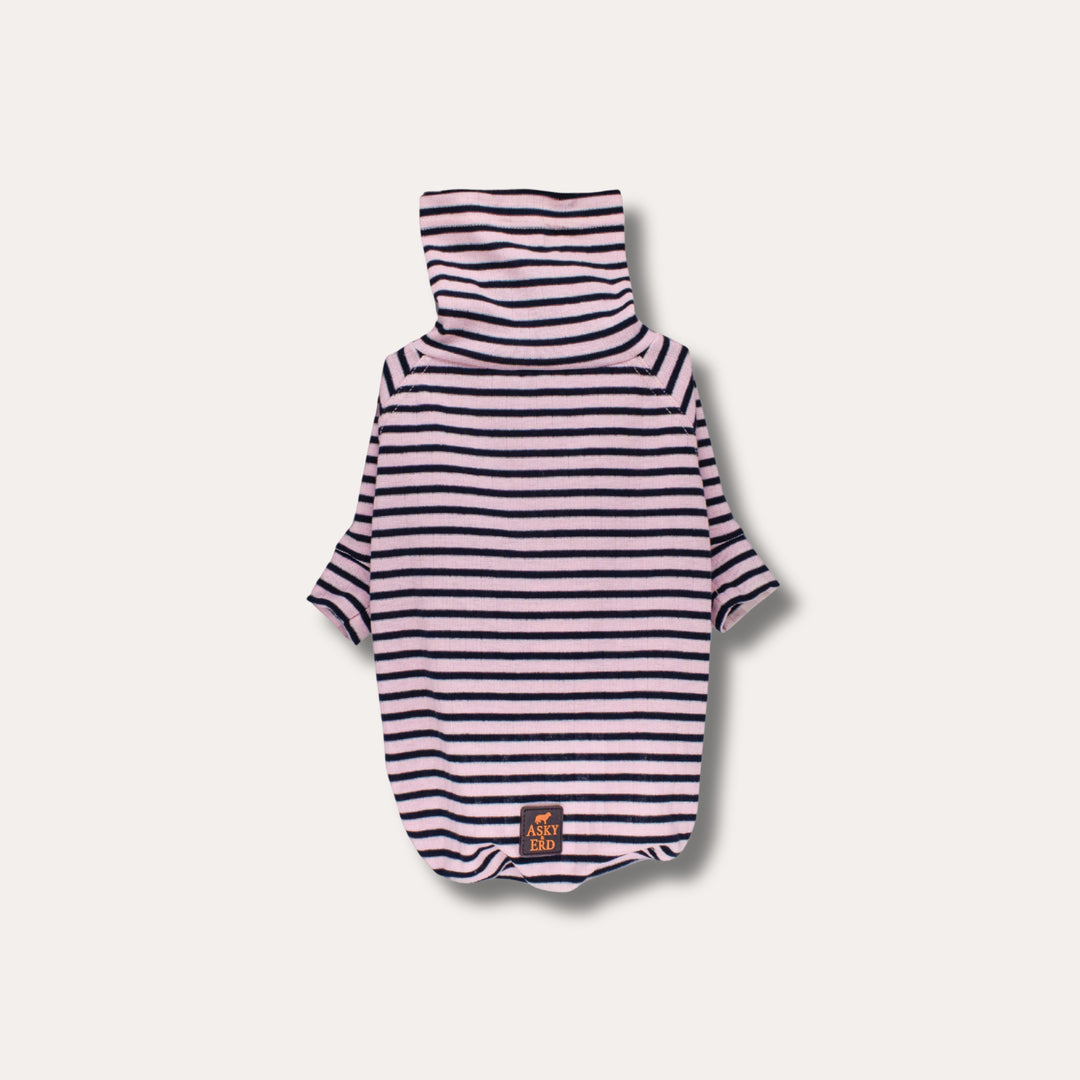 Turtleneck Fine Knit | Blush & Navy