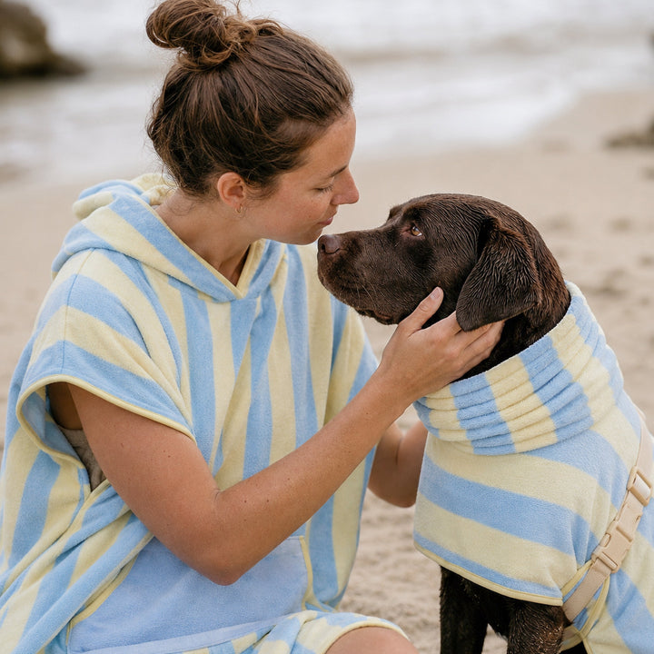 Soft Rituals | Towel Poncho | Butterscotch Stripe