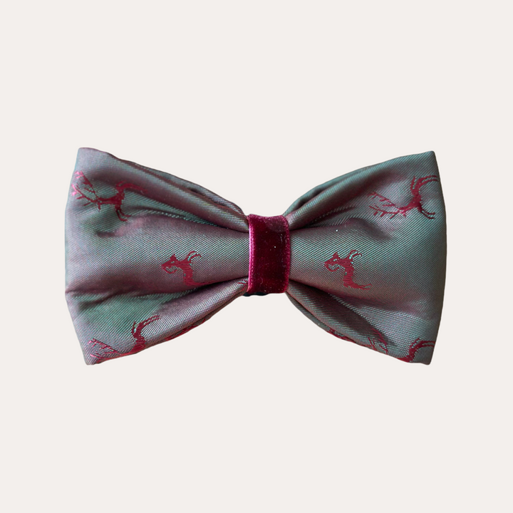 | Khaki Bordeaux Satin Bow Tie | Deers