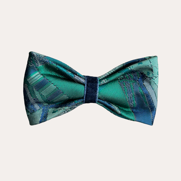 | Green Navy Satin Bow Tie | Geometrics