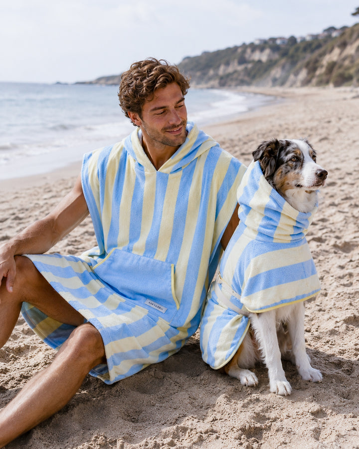 Soft Rituals | Towel Poncho | Butterscotch Stripe