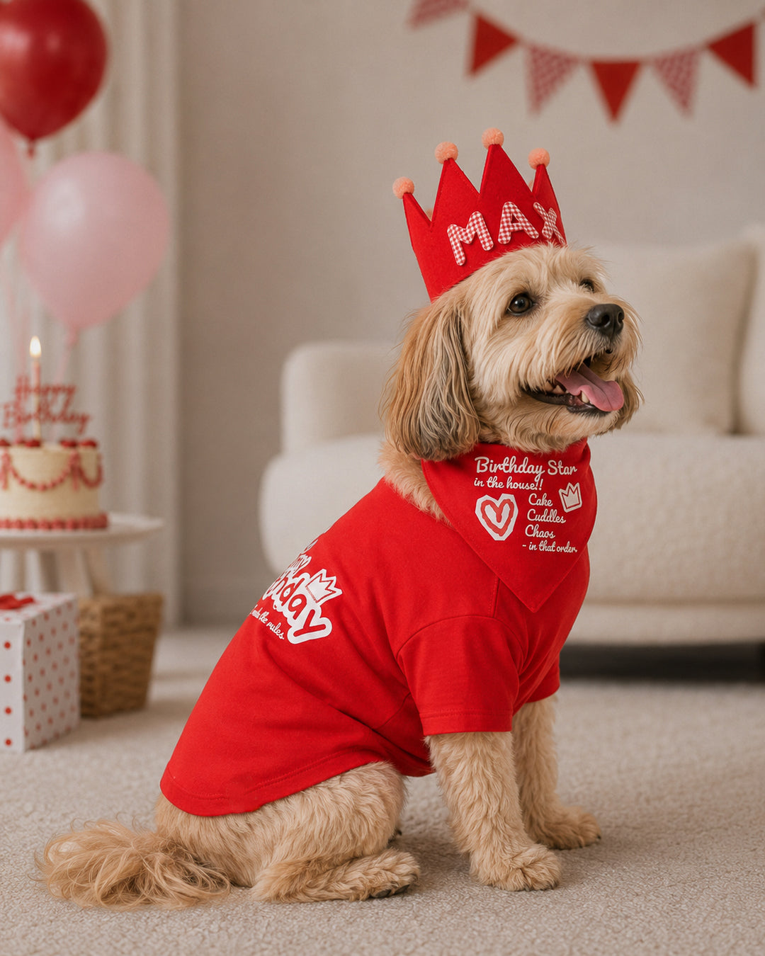 It’s My Birthday Set | Cherry Red (Kişiselleştirilebilir Taçlı Set)