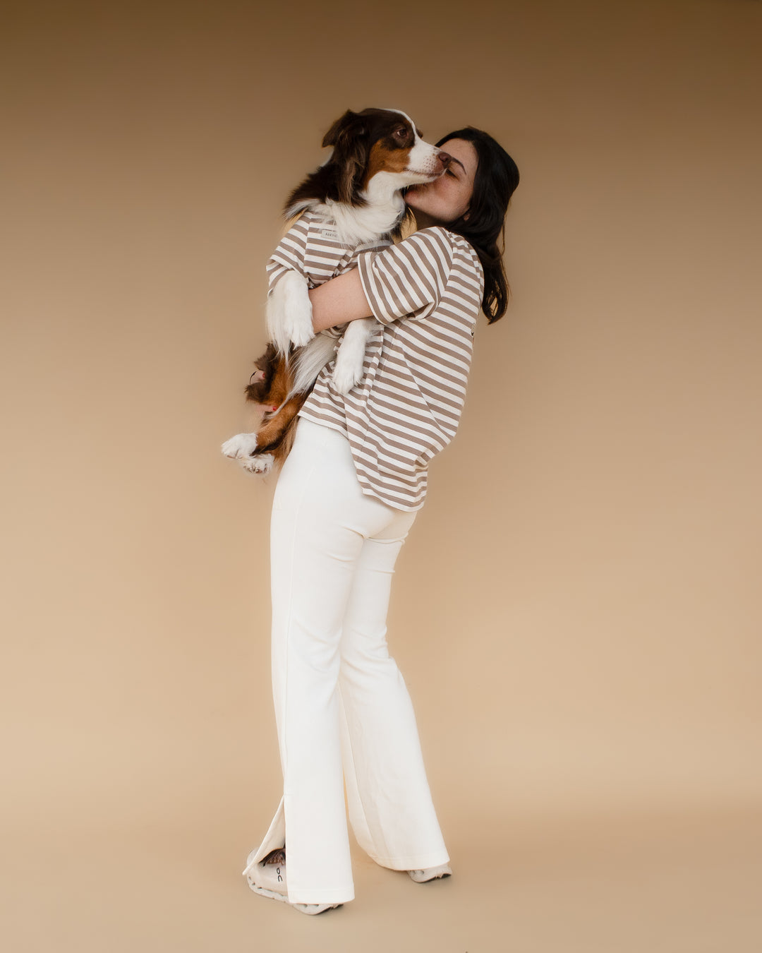 Heritage Stripe Tshirt | Oat Latte