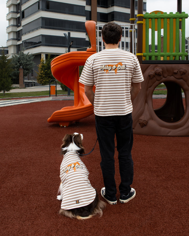 Heritage Stripe Tshirt | Oat Latte