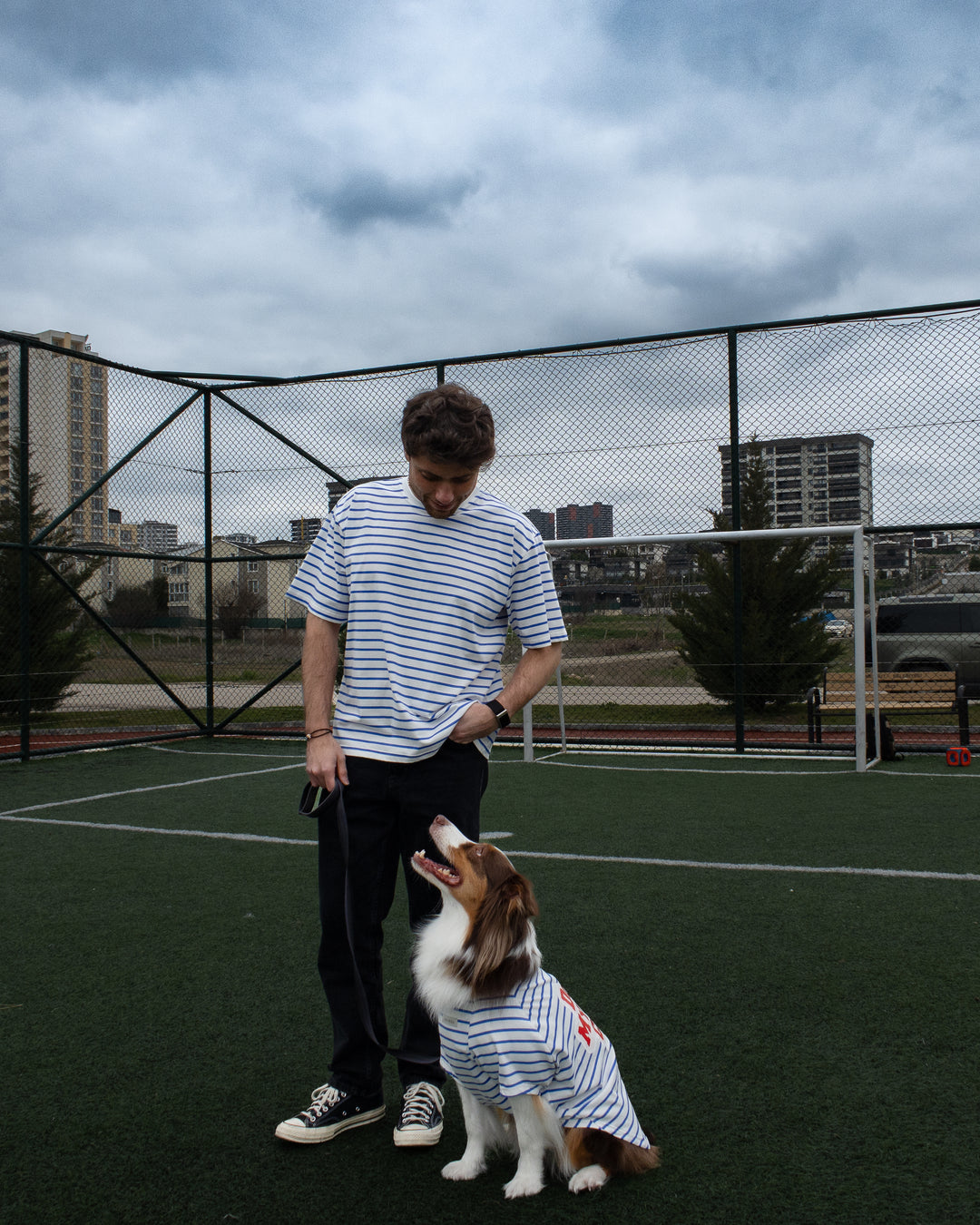Doing My Best Club Stripe T-Shirt | Riviera Blue