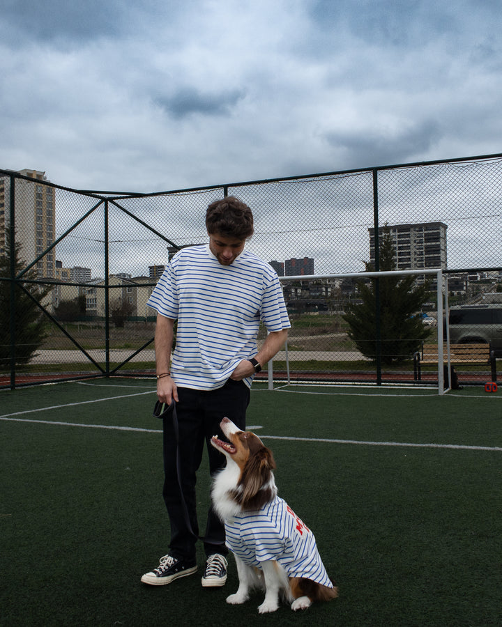 Doing My Best Club Stripe T-Shirt | Riviera Blue