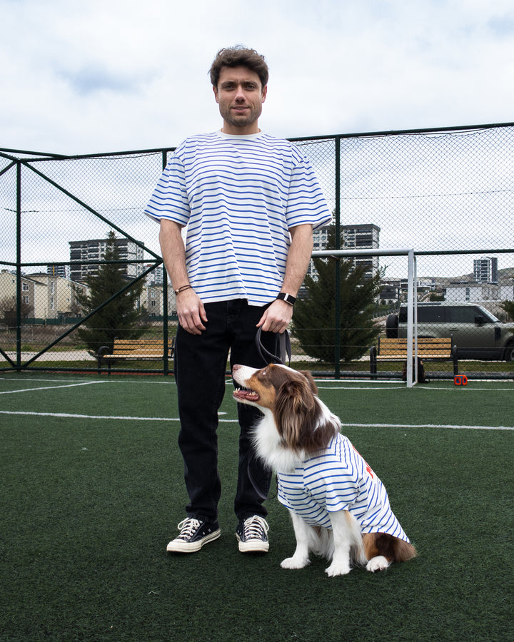 Doing My Best Club Stripe T-Shirt | Riviera Blue