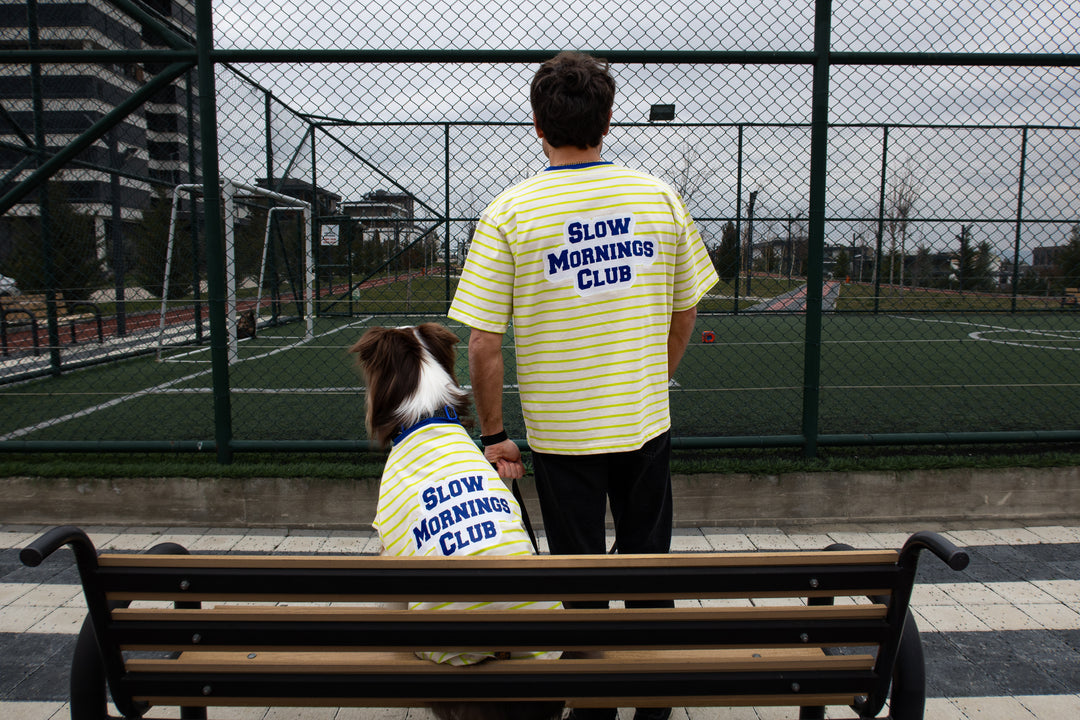 Slow Mornings Club Stripe T-Shirt | Citrus Lime
