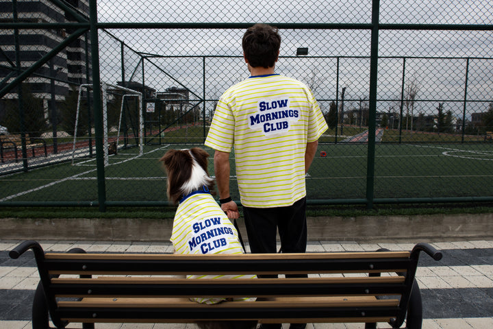 Slow Mornings Club Stripe T-Shirt | Citrus Lime