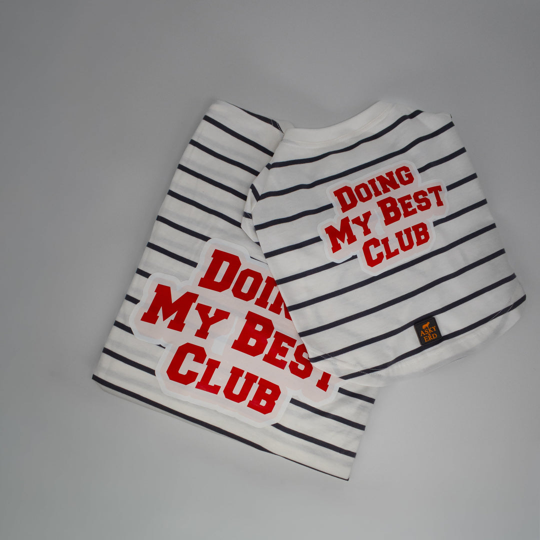 AskyxHuman | Doing My Best Club Stripe T-Shirt | Urban Grey