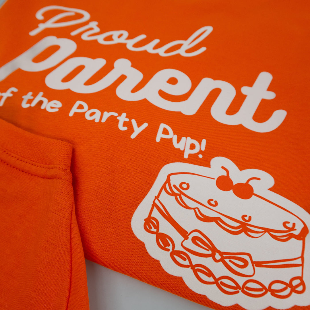 AskyxHuman | Barkday Club T-Shirt | Vibrant Orange