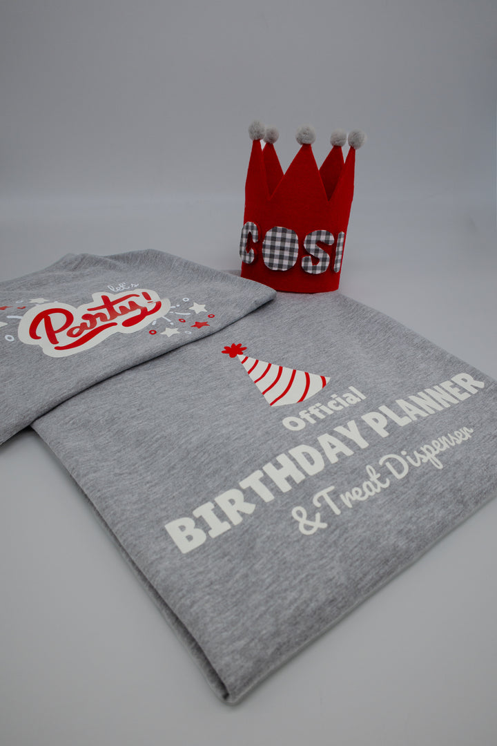 Party Club Set | Heather Grey (Kişiselleştirilebilir Taçlı Set)
