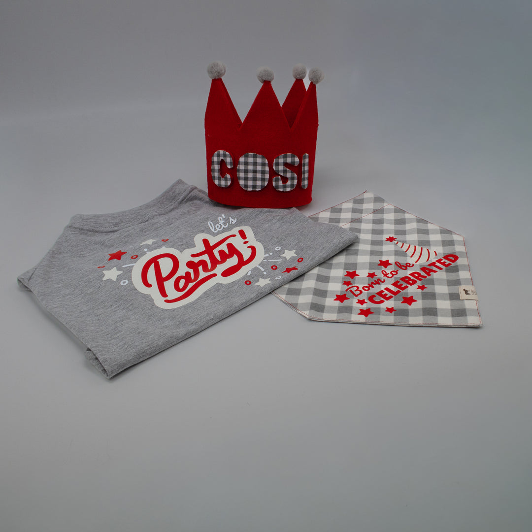 Party Club Set | Heather Grey (Kişiselleştirilebilir Taçlı Set)