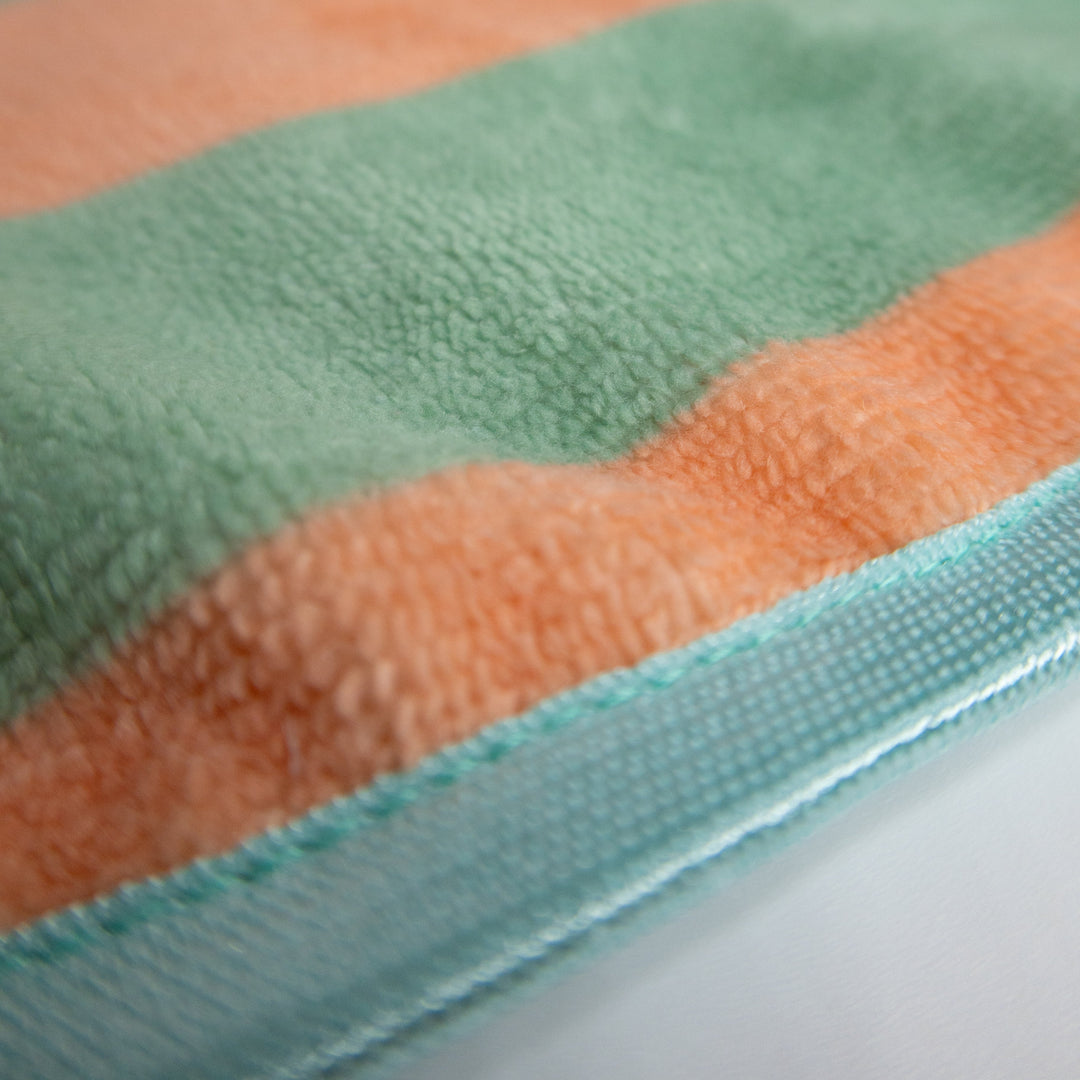 Soft Rituals | Drying Robe | Seafoam & Salmon Stripe