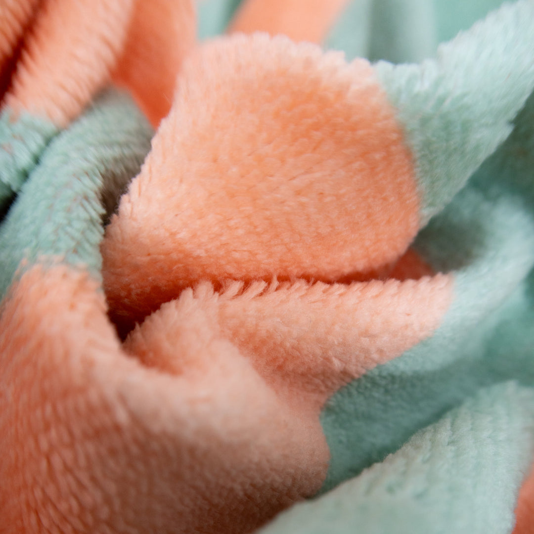 Soft Rituals | Large Towel | Seafoam & Salmon Stripe