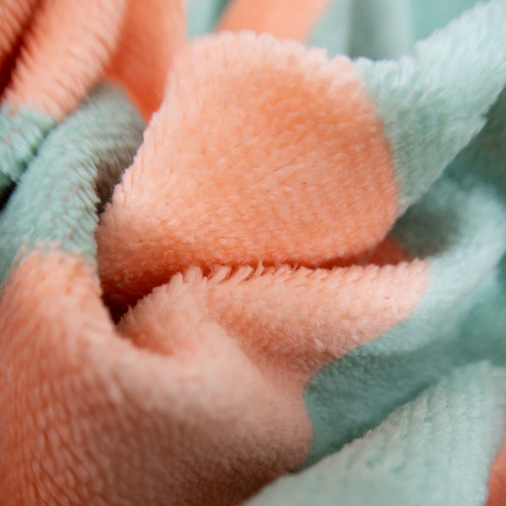 Soft Rituals | Large Towel | Seafoam & Salmon Stripe