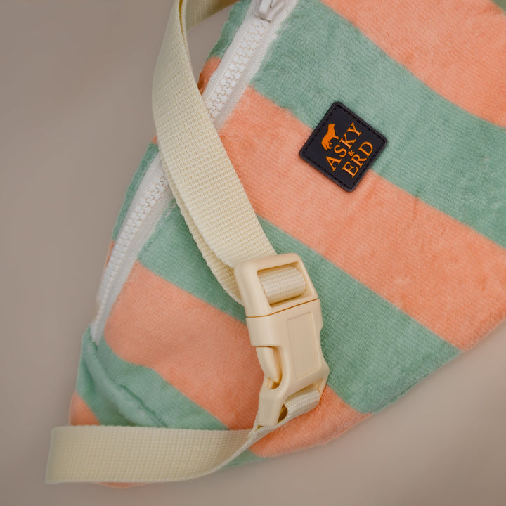 Soft Rituals | Walk Bag | Seafoam & Salmon Stripe