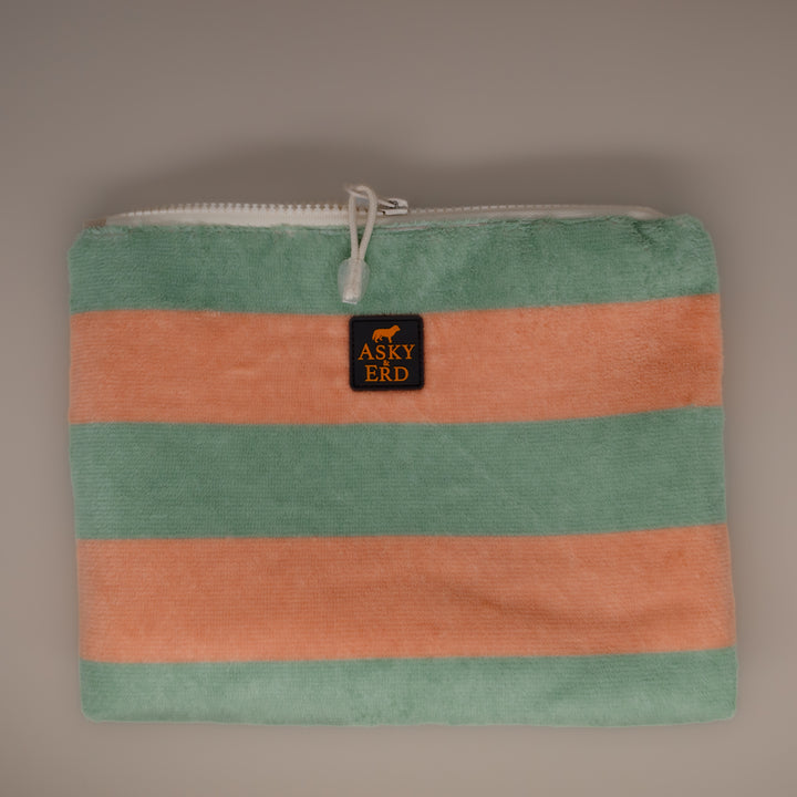 Soft Rituals | Pouch | Seafoam & Salmon Stripe