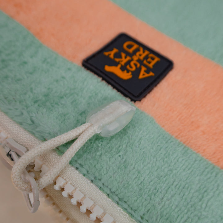 Soft Rituals | Pouch | Seafoam & Salmon Stripe