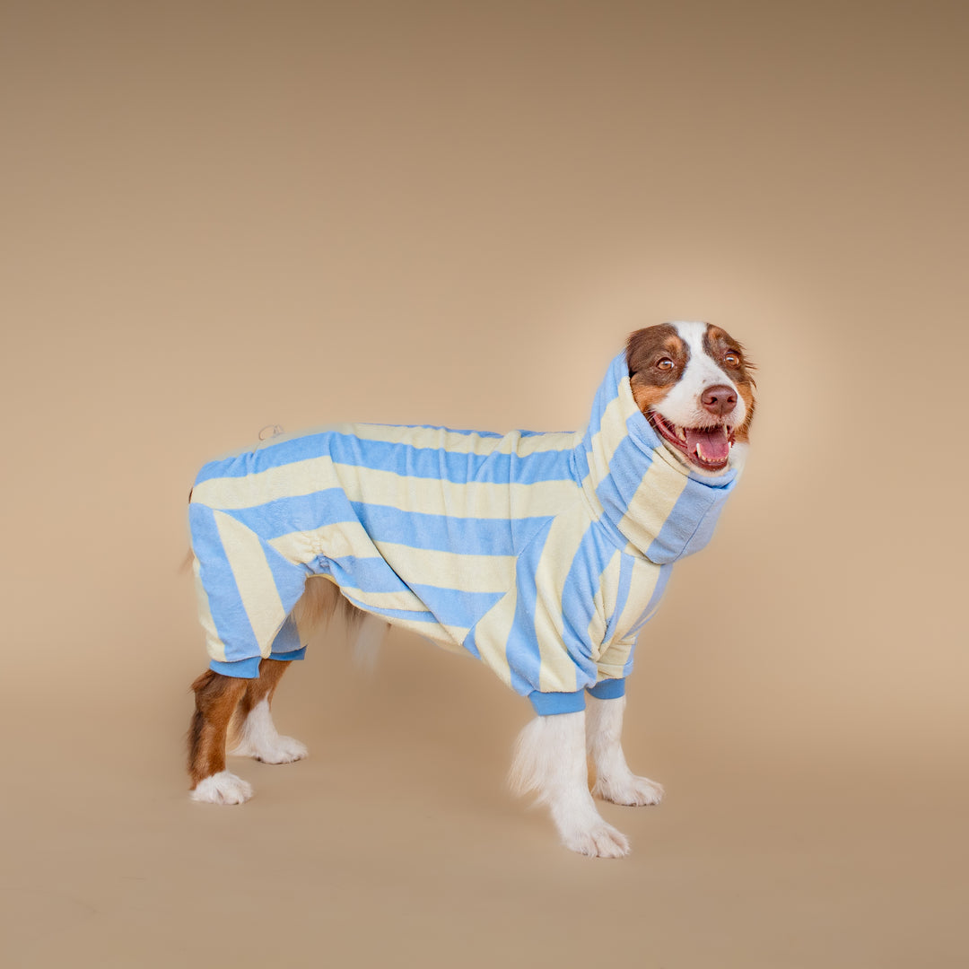 Soft Rituals | Drying Onesie | Butterscotch Stripe