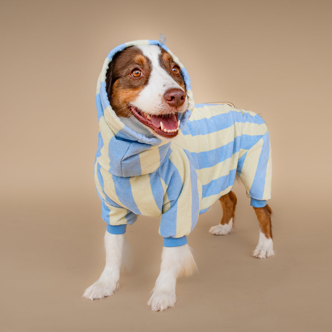 Soft Rituals | Drying Onesie | Butterscotch Stripe