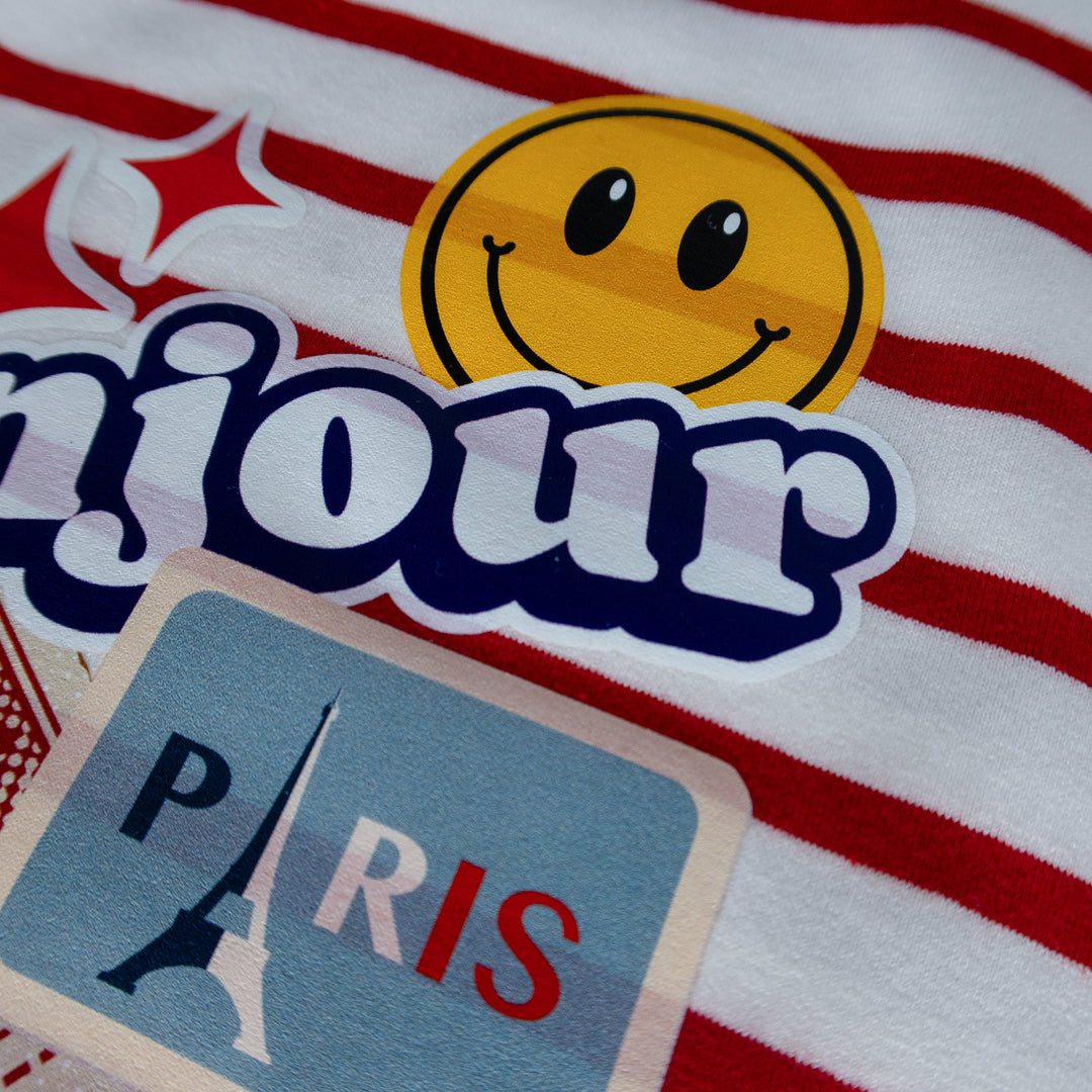 AskyxHuman | Bonjour Paris T-Shirt | Rouge Breton