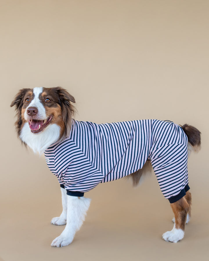 Onesie Fine Knit | Blush & Navy