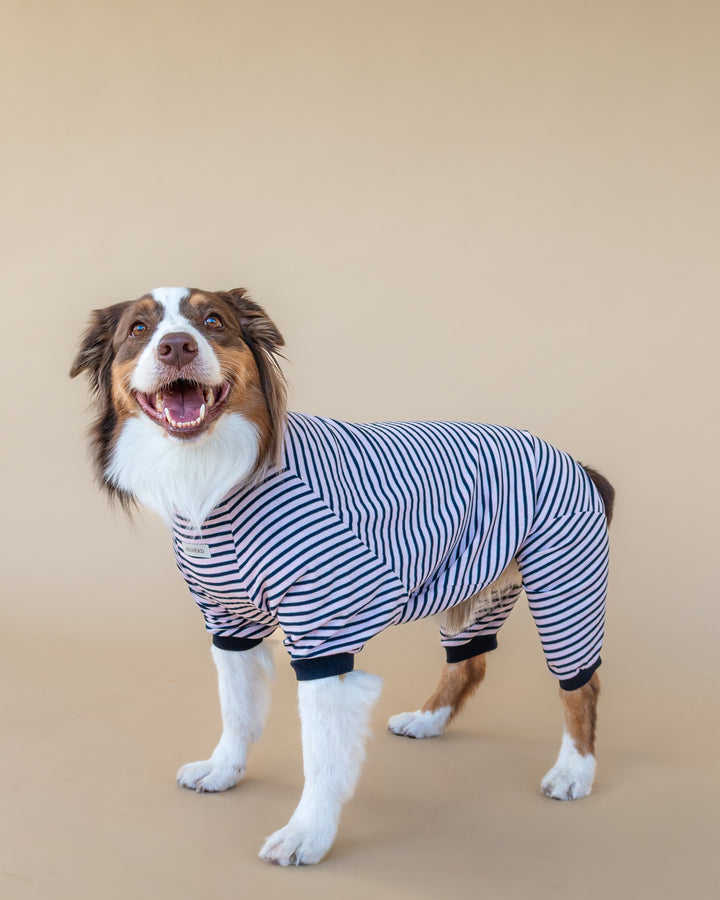 Onesie Fine Knit | Blush & Navy