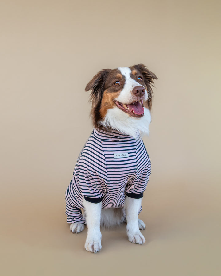 Onesie Fine Knit | Blush & Navy