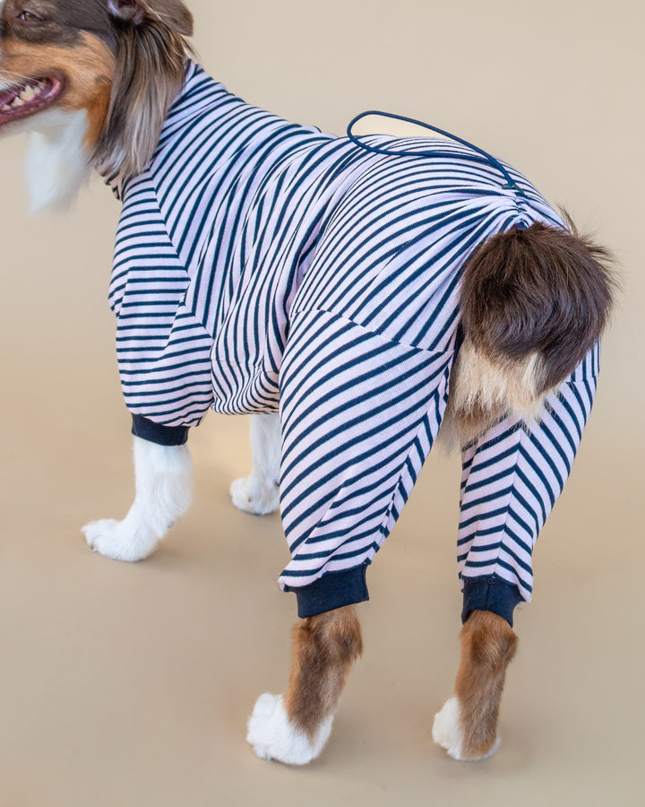 Onesie Fine Knit | Blush & Navy