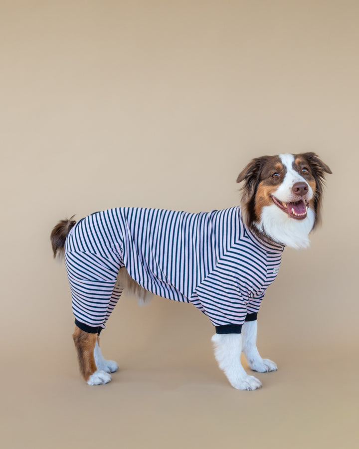 Onesie Fine Knit | Blush & Navy