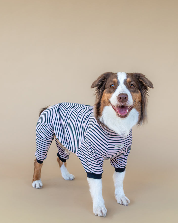 Onesie Fine Knit | Blush & Navy