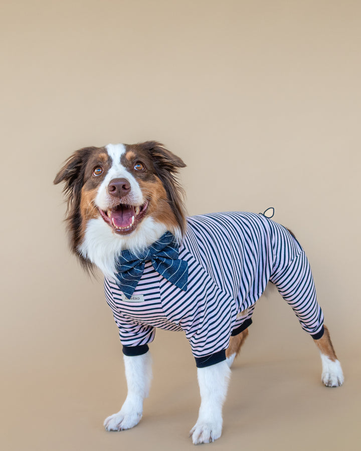 Onesie Fine Knit | Blush & Navy