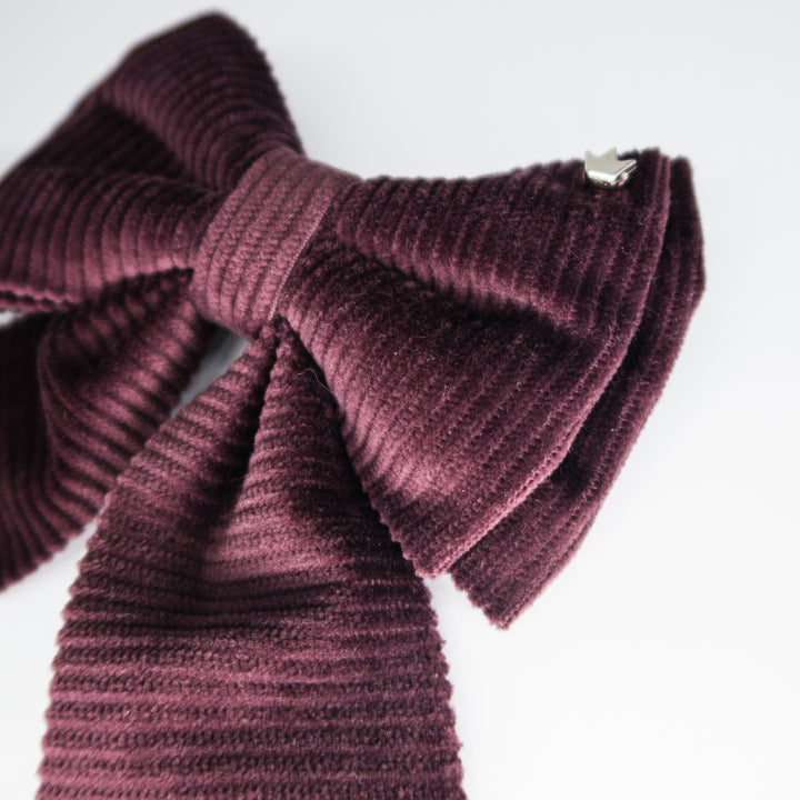 | Ribbon Bow | Mulberry Corduroy