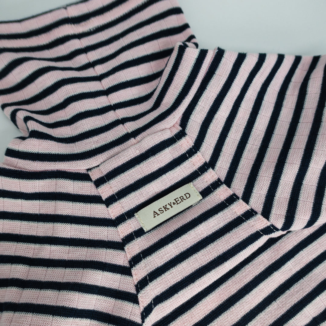 Onesie Fine Knit | Blush & Navy