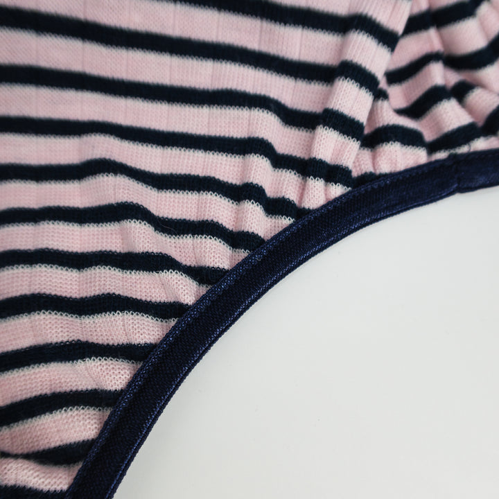 Onesie Fine Knit | Blush & Navy