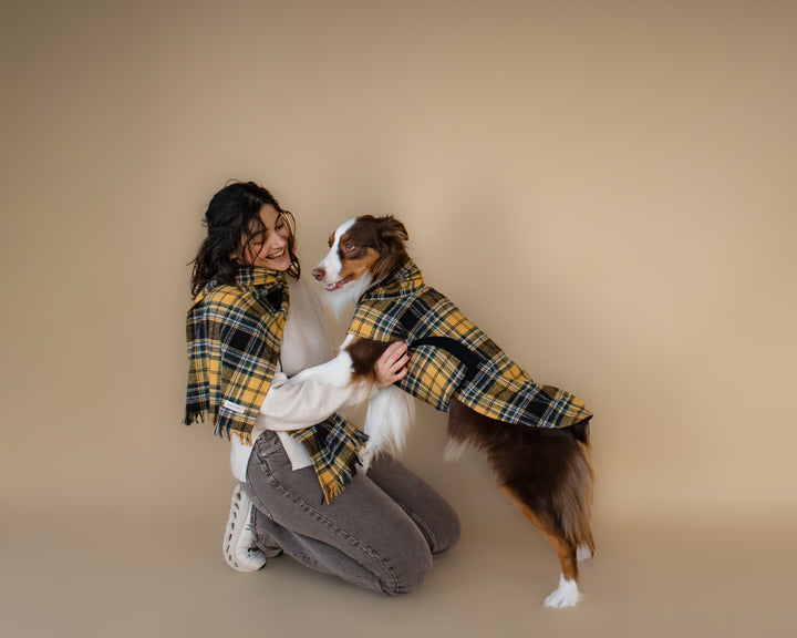 AskyxHuman | Golden Plaid Scarf