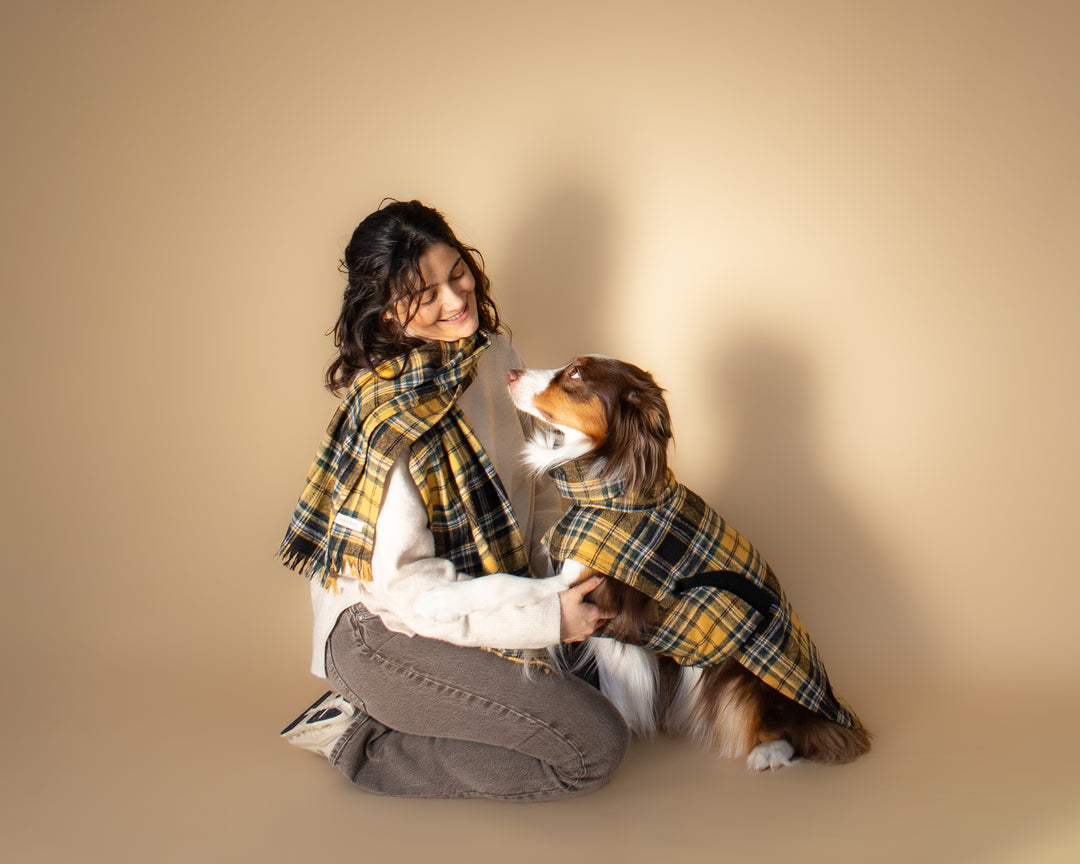 AskyxHuman | Golden Plaid Scarf