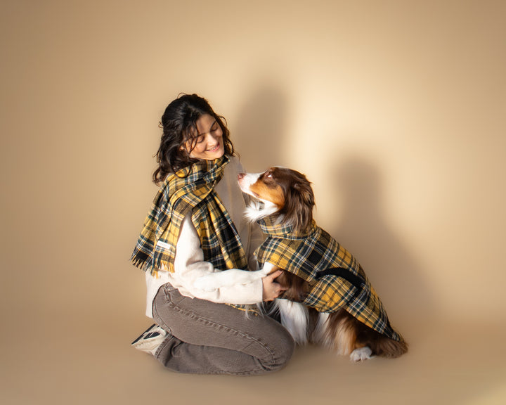 AskyxHuman | Golden Plaid Scarf