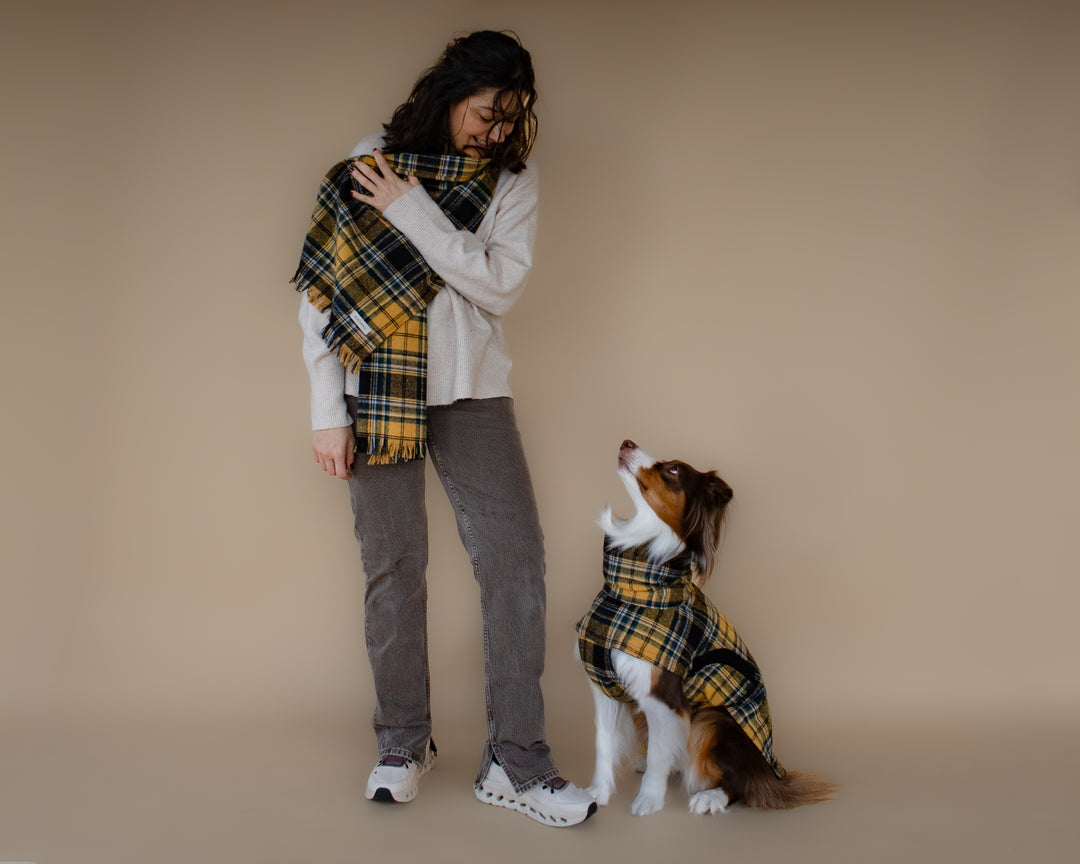 AskyxHuman | Golden Plaid Scarf