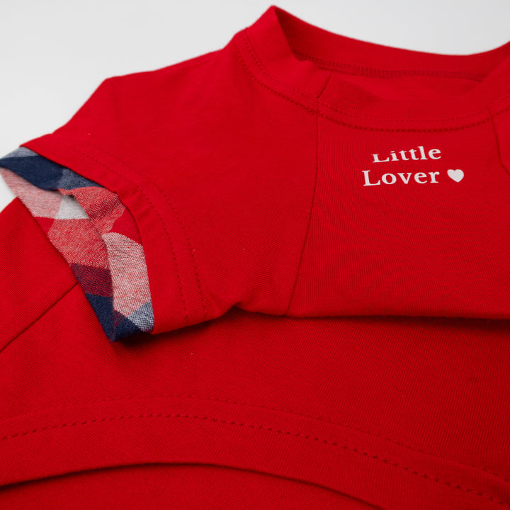 Love Club Tshirt | Crimson Check