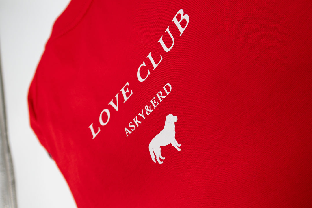 Love Club Tshirt | Crimson Check
