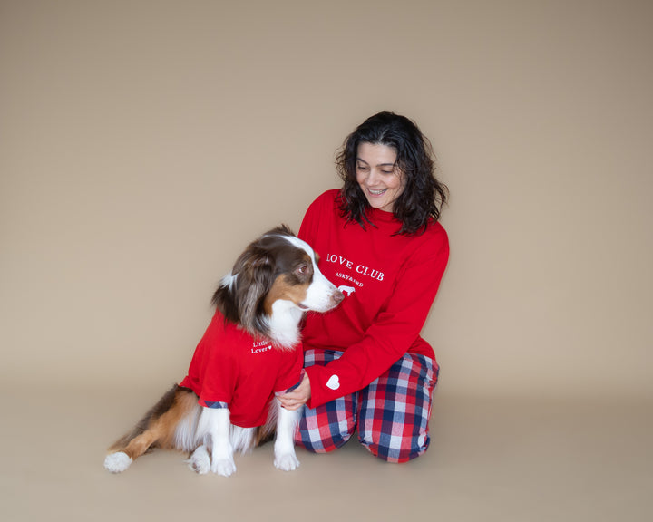 Love Club Tshirt | Crimson Check