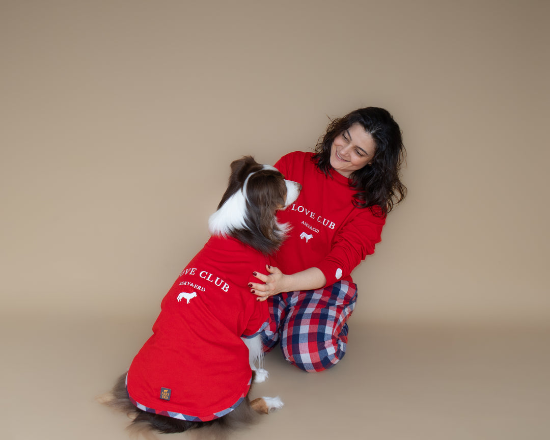 Love Club Tshirt | Crimson Check